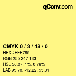 Color code: CMYK 0 / 3 / 48 / 0 | qconv.com