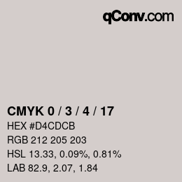 颜色代码: CMYK 0 / 3 / 4 / 17 | qconv.com
