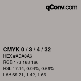 颜色代码: CMYK 0 / 3 / 4 / 32 | qconv.com