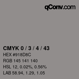 Color code: CMYK 0 / 3 / 4 / 43 | qconv.com