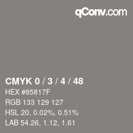 Color code: CMYK 0 / 3 / 4 / 48 | qconv.com