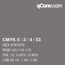 Color code: CMYK 0 / 3 / 4 / 53 | qconv.com