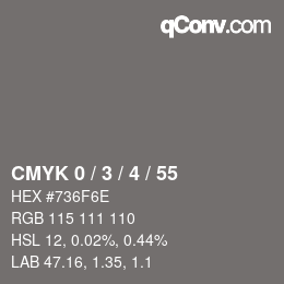Color code: CMYK 0 / 3 / 4 / 55 | qconv.com