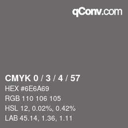 Color code: CMYK 0 / 3 / 4 / 57 | qconv.com