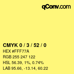 Color code: CMYK 0 / 3 / 52 / 0 | qconv.com