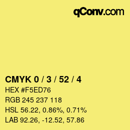 Color code: CMYK 0 / 3 / 52 / 4 | qconv.com