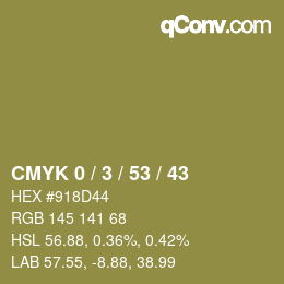 Color code: CMYK 0 / 3 / 53 / 43 | qconv.com