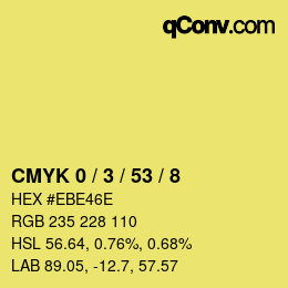 Farbcode: CMYK 0 / 3 / 53 / 8 | qconv.com