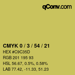 Farbcode: CMYK 0 / 3 / 54 / 21 | qconv.com