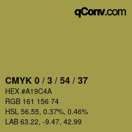 Farbcode: CMYK 0 / 3 / 54 / 37 | qconv.com