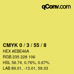 Farbcode: CMYK 0 / 3 / 55 / 8 | qconv.com