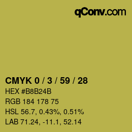 カラーコード: CMYK 0 / 3 / 59 / 28 | qconv.com