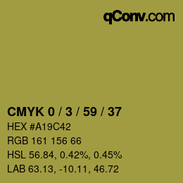 カラーコード: CMYK 0 / 3 / 59 / 37 | qconv.com