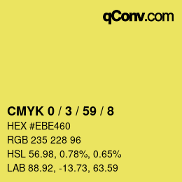 颜色代码: CMYK 0 / 3 / 59 / 8 | qconv.com