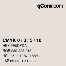 颜色代码: CMYK 0 / 3 / 5 / 10 | qconv.com