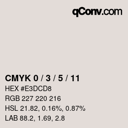 颜色代码: CMYK 0 / 3 / 5 / 11 | qconv.com