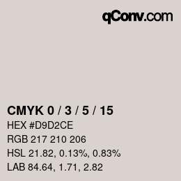 カラーコード: CMYK 0 / 3 / 5 / 15 | qconv.com