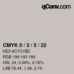 颜色代码: CMYK 0 / 3 / 5 / 22 | qconv.com