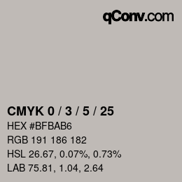 Farbcode: CMYK 0 / 3 / 5 / 25 | qconv.com