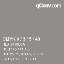 Color code: CMYK 0 / 3 / 5 / 43 | qconv.com