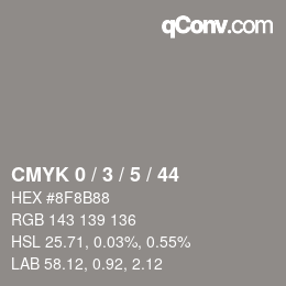 Farbcode: CMYK 0 / 3 / 5 / 44 | qconv.com