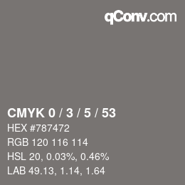 Color code: CMYK 0 / 3 / 5 / 53 | qconv.com