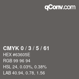 颜色代码: CMYK 0 / 3 / 5 / 61 | qconv.com