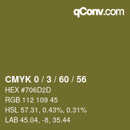 カラーコード: CMYK 0 / 3 / 60 / 56 | qconv.com