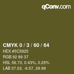 カラーコード: CMYK 0 / 3 / 60 / 64 | qconv.com