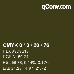 カラーコード: CMYK 0 / 3 / 60 / 76 | qconv.com
