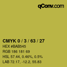 カラーコード: CMYK 0 / 3 / 63 / 27 | qconv.com