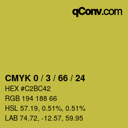 カラーコード: CMYK 0 / 3 / 66 / 24 | qconv.com
