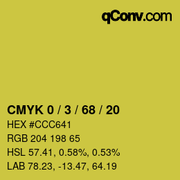 Color code: CMYK 0 / 3 / 68 / 20 | qconv.com