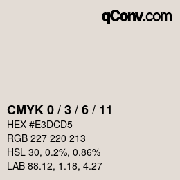 颜色代码: CMYK 0 / 3 / 6 / 11 | qconv.com