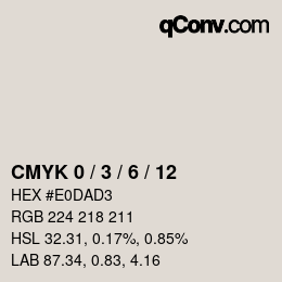 カラーコード: CMYK 0 / 3 / 6 / 12 | qconv.com