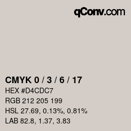 Color code: CMYK 0 / 3 / 6 / 17 | qconv.com