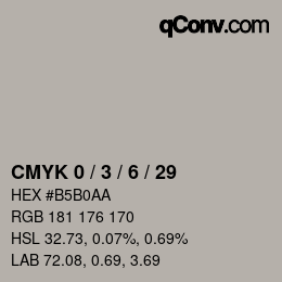 カラーコード: CMYK 0 / 3 / 6 / 29 | qconv.com