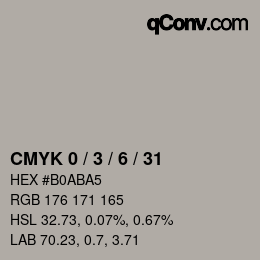 Color code: CMYK 0 / 3 / 6 / 31 | qconv.com