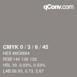 Color code: CMYK 0 / 3 / 6 / 45 | qconv.com