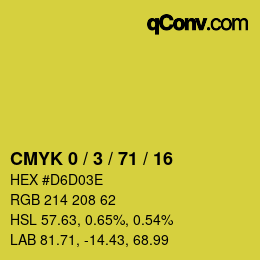 Color code: CMYK 0 / 3 / 71 / 16 | qconv.com