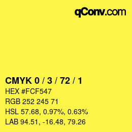 Color code: CMYK 0 / 3 / 72 / 1 | qconv.com