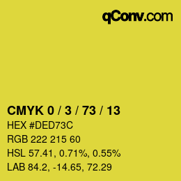 カラーコード: CMYK 0 / 3 / 73 / 13 | qconv.com