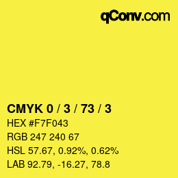 Color code: CMYK 0 / 3 / 73 / 3 | qconv.com