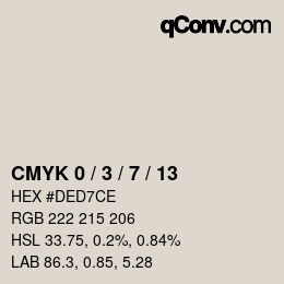 カラーコード: CMYK 0 / 3 / 7 / 13 | qconv.com