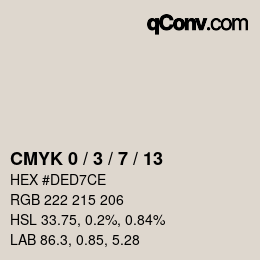 颜色代码: CMYK 0 / 3 / 7 / 13 | qconv.com
