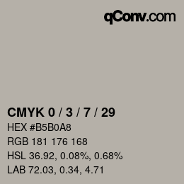 颜色代码: CMYK 0 / 3 / 7 / 29 | qconv.com