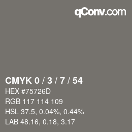 Color code: CMYK 0 / 3 / 7 / 54 | qconv.com