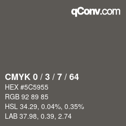 Color code: CMYK 0 / 3 / 7 / 64 | qconv.com