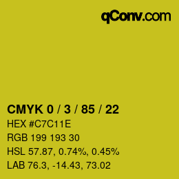 Color code: CMYK 0 / 3 / 85 / 22 | qconv.com