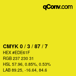 Color code: CMYK 0 / 3 / 87 / 7 | qconv.com